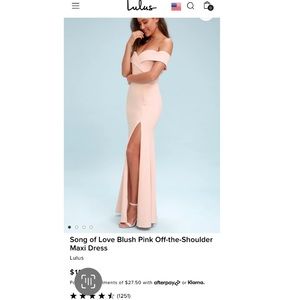 Lulu’s Blush Pink Off-shoulder Bridesmaid Dress!